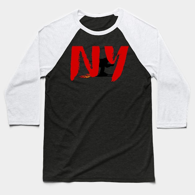 NY United States Skiing Baseball T-Shirt by ArtDesignDE